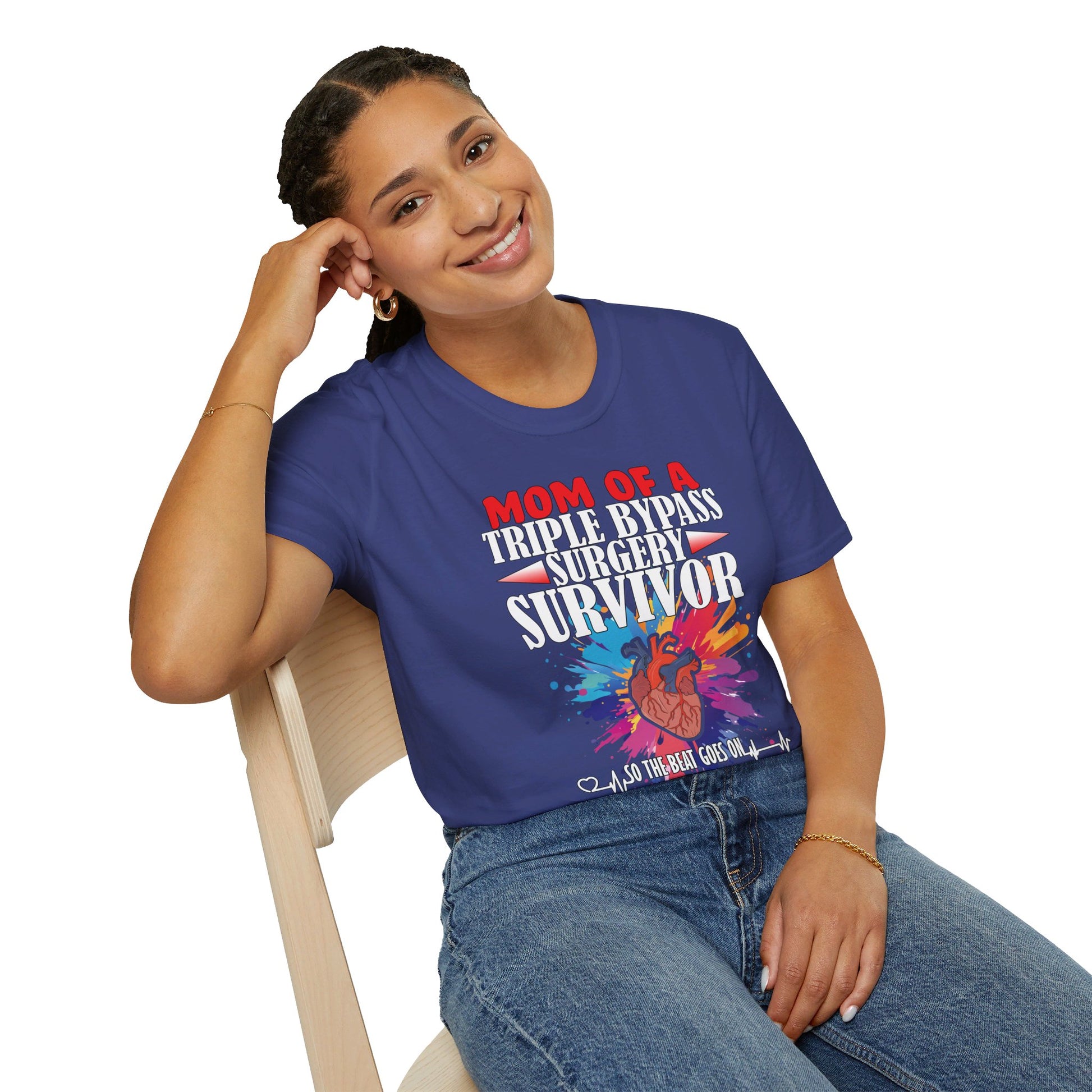 Mom of a Triple Bypass Surgery Survivor - Unisex Softstyle T-Shirt - OCDandApparel