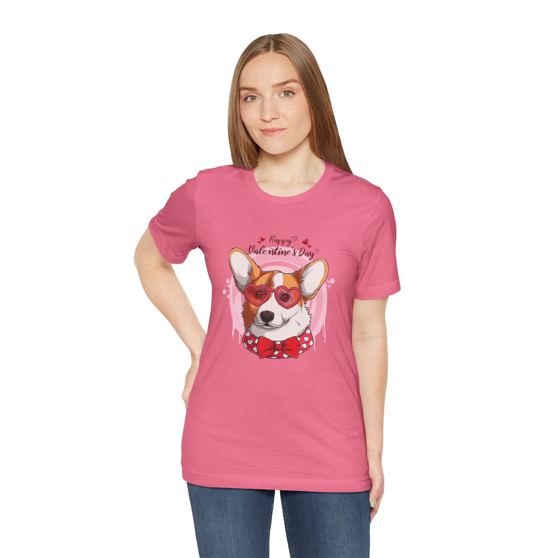 Valentines Day Corgi - Unisex Jersey Short Sleeve Tee - OCDandApparel