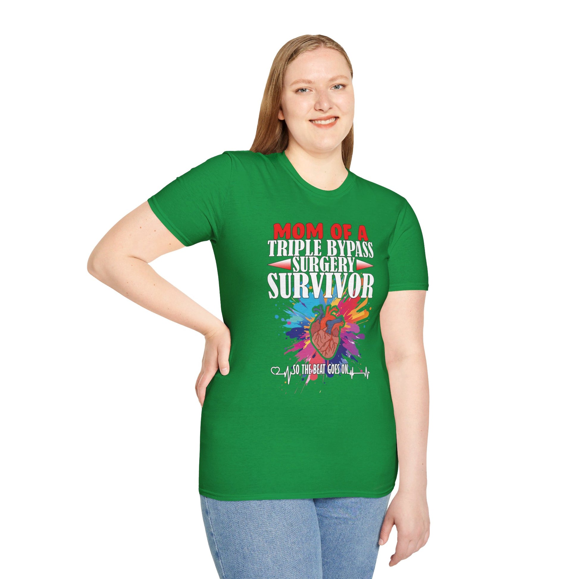 Mom of a Triple Bypass Surgery Survivor - Unisex Softstyle T-Shirt - OCDandApparel