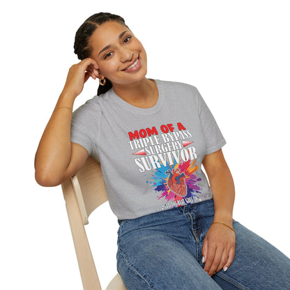 Mom of a Triple Bypass Surgery Survivor - Unisex Softstyle T-Shirt - OCDandApparel