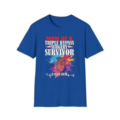 Mom of a Triple Bypass Surgery Survivor - Unisex Softstyle T-Shirt - OCDandApparel