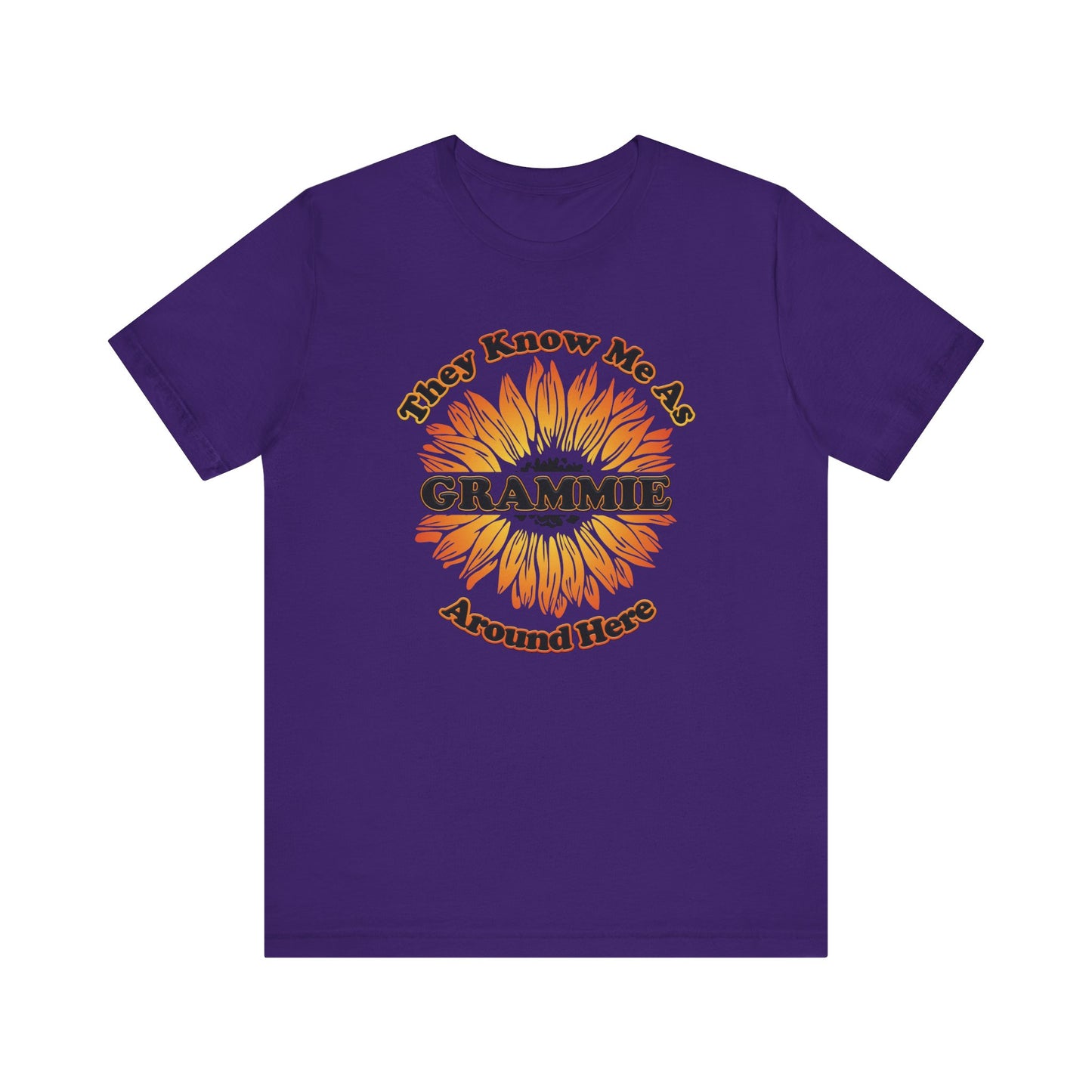 They Know Me As Grammie Around Here Sunflower - Unisex Jersey Short Sleeve Tee - OCDandApparel