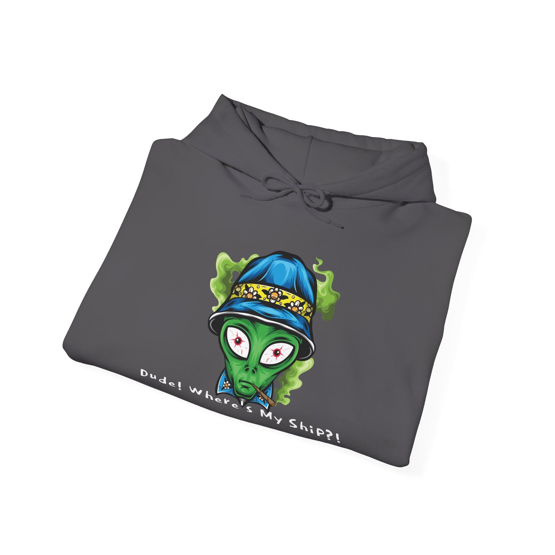 Smokin Alien - Dude, Where's My Ship? - Unisex Heavy Blend™ Hooded Sweatshirt - OCDandApparel