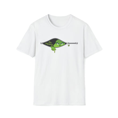 "Ew. People." Grinch in a Zipper Shirt - Unisex Softstyle T-Shirt - OCDandApparel