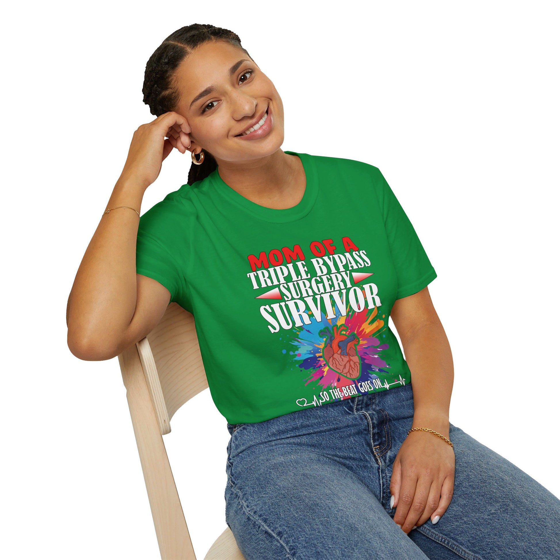 Mom of a Triple Bypass Surgery Survivor - Unisex Softstyle T-Shirt - OCDandApparel