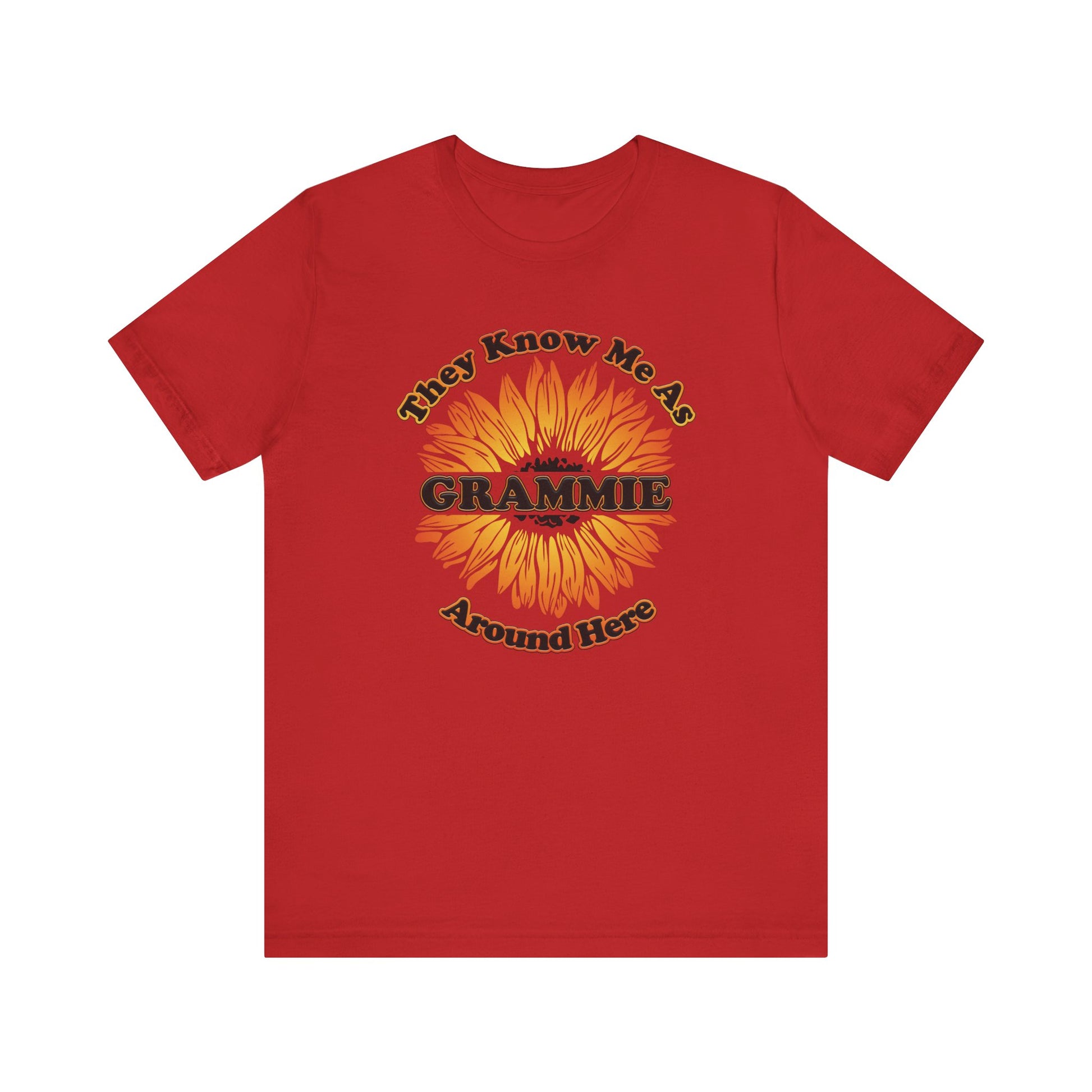 They Know Me As Grammie Around Here Sunflower - Unisex Jersey Short Sleeve Tee - OCDandApparel