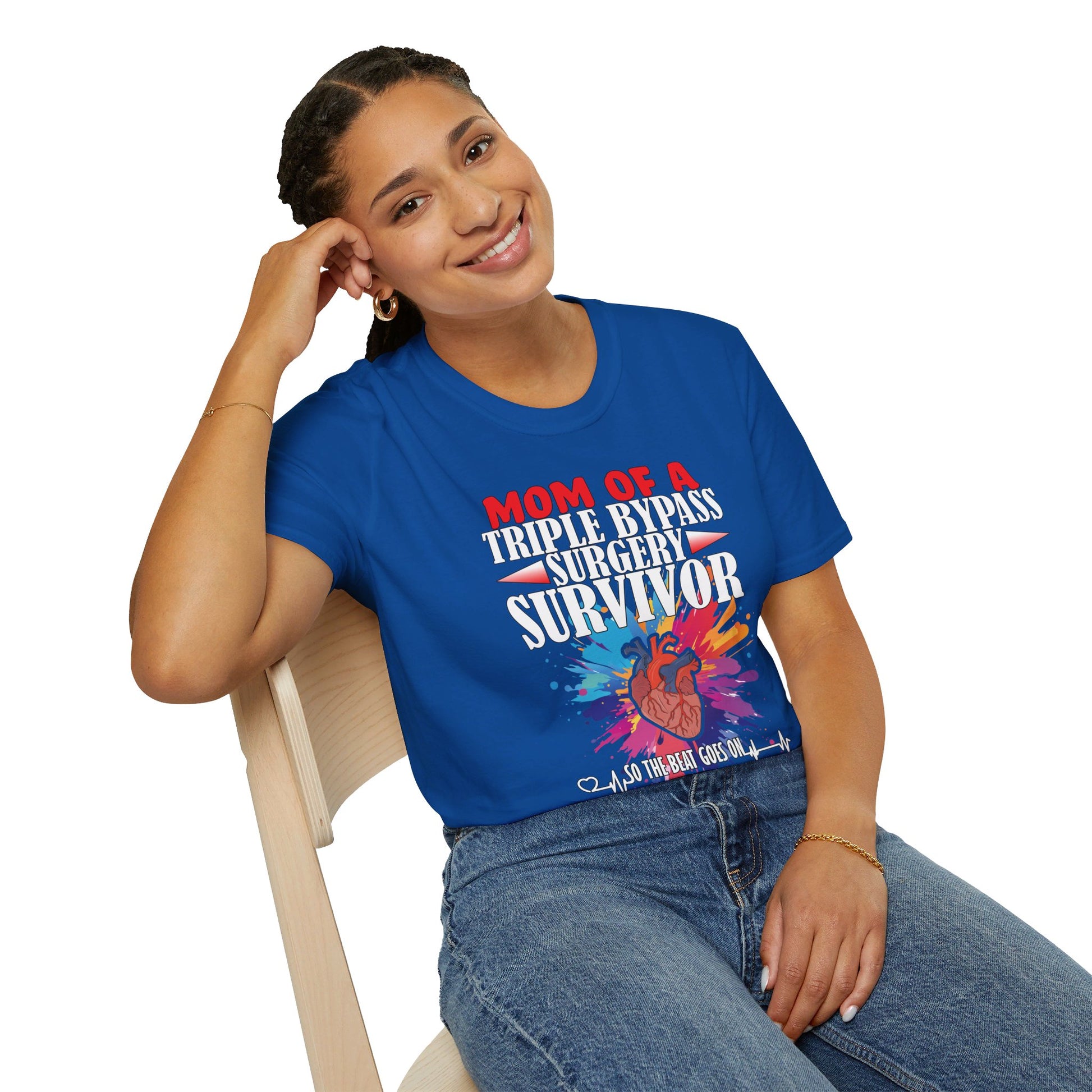 Mom of a Triple Bypass Surgery Survivor - Unisex Softstyle T-Shirt - OCDandApparel