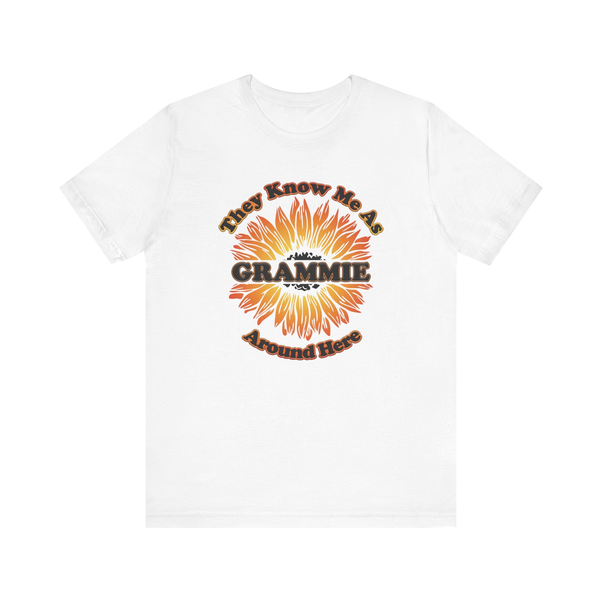 They Know Me As Grammie Around Here Sunflower - Unisex Jersey Short Sleeve Tee - OCDandApparel