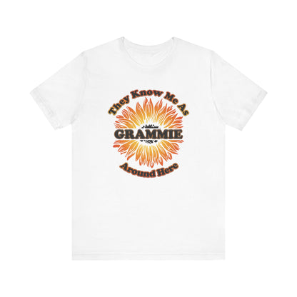 They Know Me As Grammie Around Here Sunflower - Unisex Jersey Short Sleeve Tee - OCDandApparel