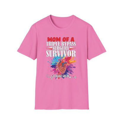 Mom of a Triple Bypass Surgery Survivor - Unisex Softstyle T-Shirt - OCDandApparel