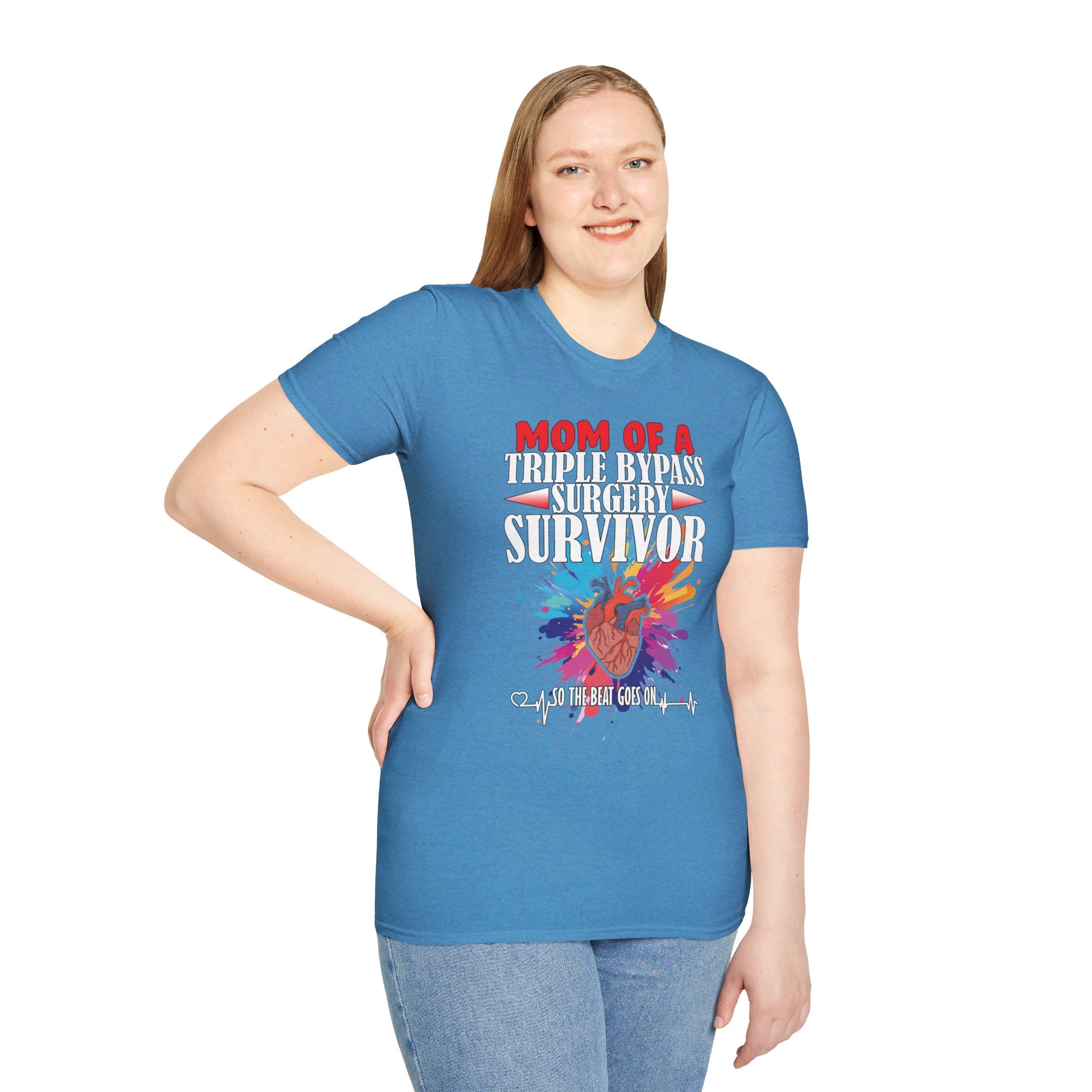 Mom of a Triple Bypass Surgery Survivor - Unisex Softstyle T-Shirt - OCDandApparel