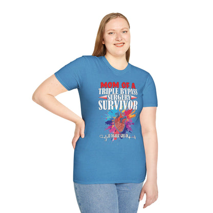 Mom of a Triple Bypass Surgery Survivor - Unisex Softstyle T-Shirt - OCDandApparel