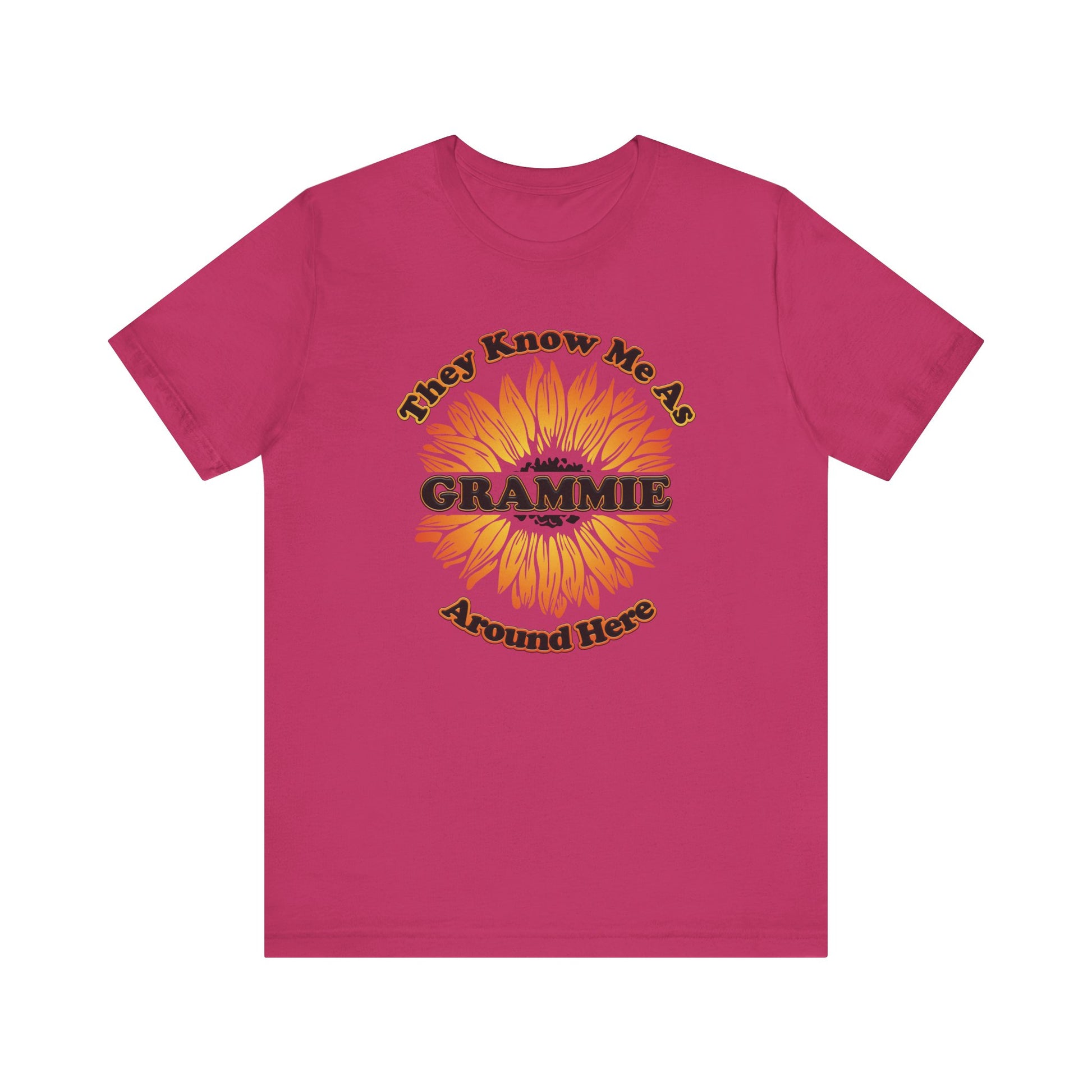 They Know Me As Grammie Around Here Sunflower - Unisex Jersey Short Sleeve Tee - OCDandApparel