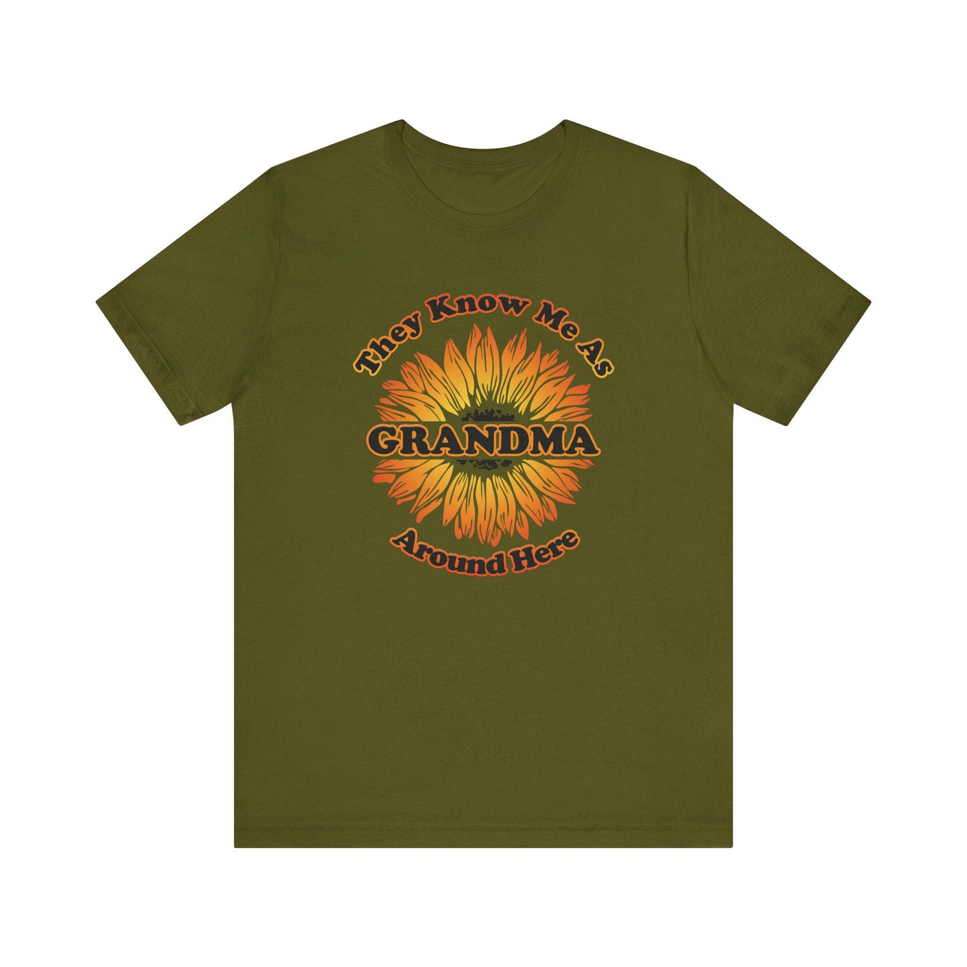 They Know Me As Grandma Around Here Sunflower - Unisex Jersey Short Sleeve Tee - OCDandApparel