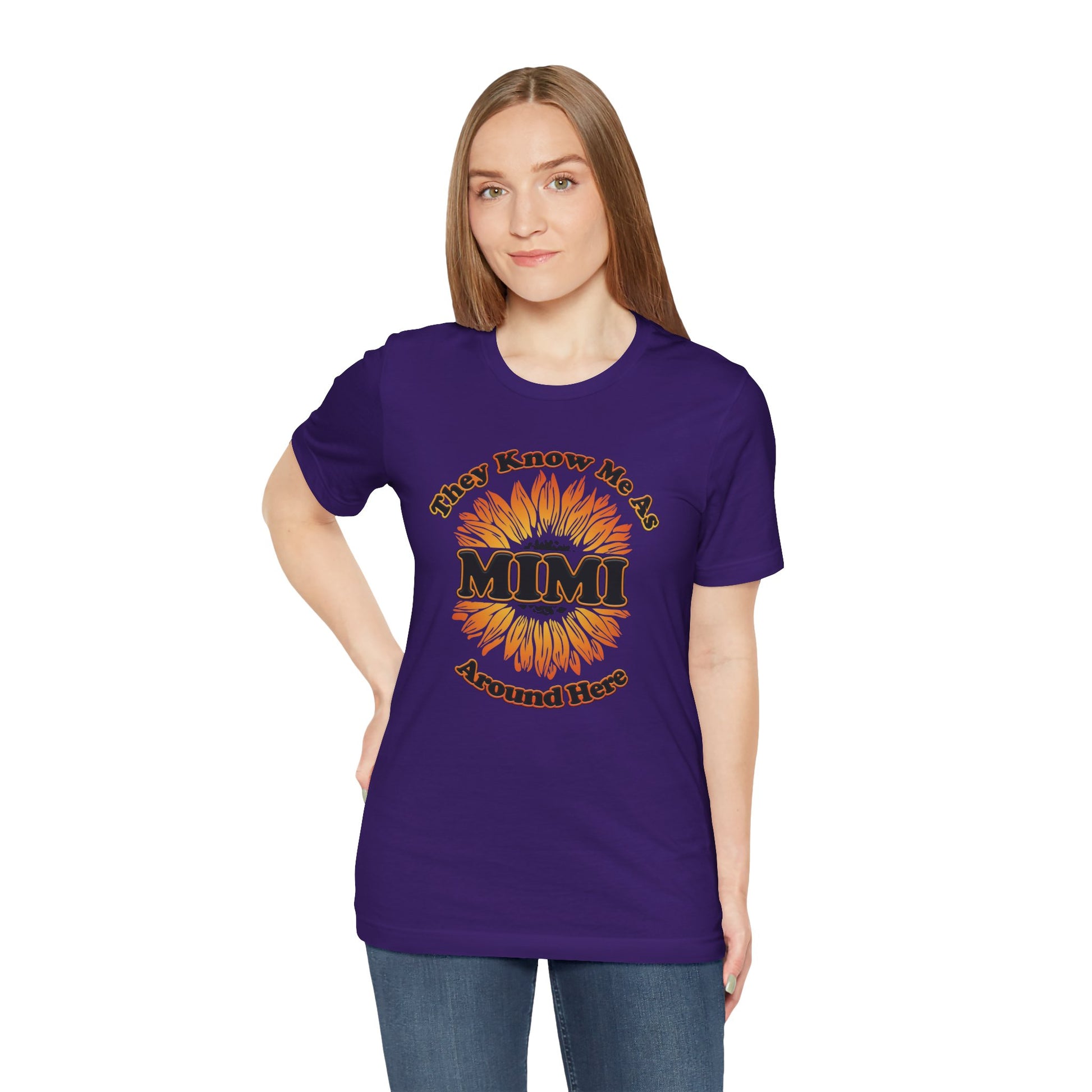 They Know Me As MIMI Around Here Sunflower - Unisex Jersey Short Sleeve Tee - OCDandApparel