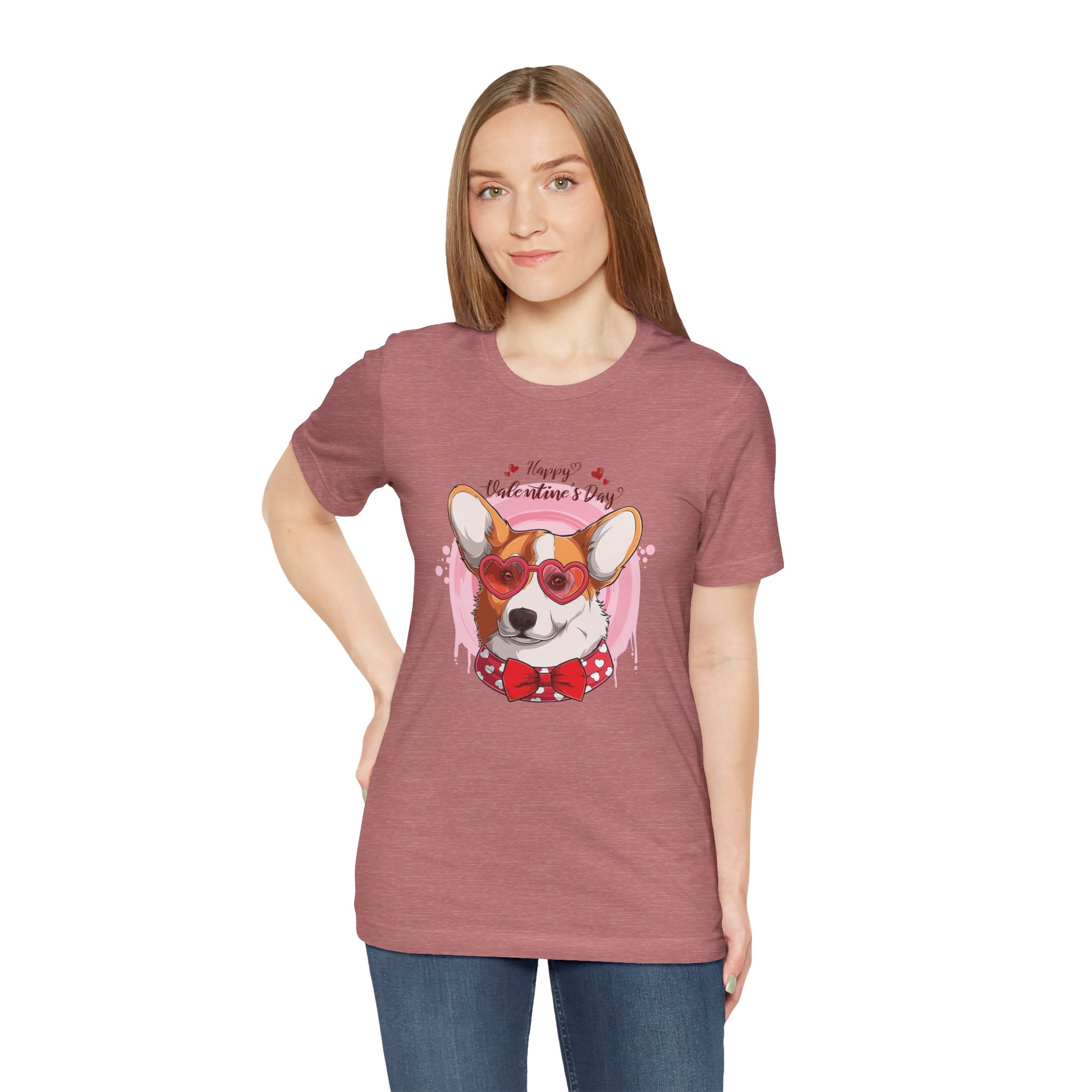 Valentines Day Corgi - Unisex Jersey Short Sleeve Tee - OCDandApparel