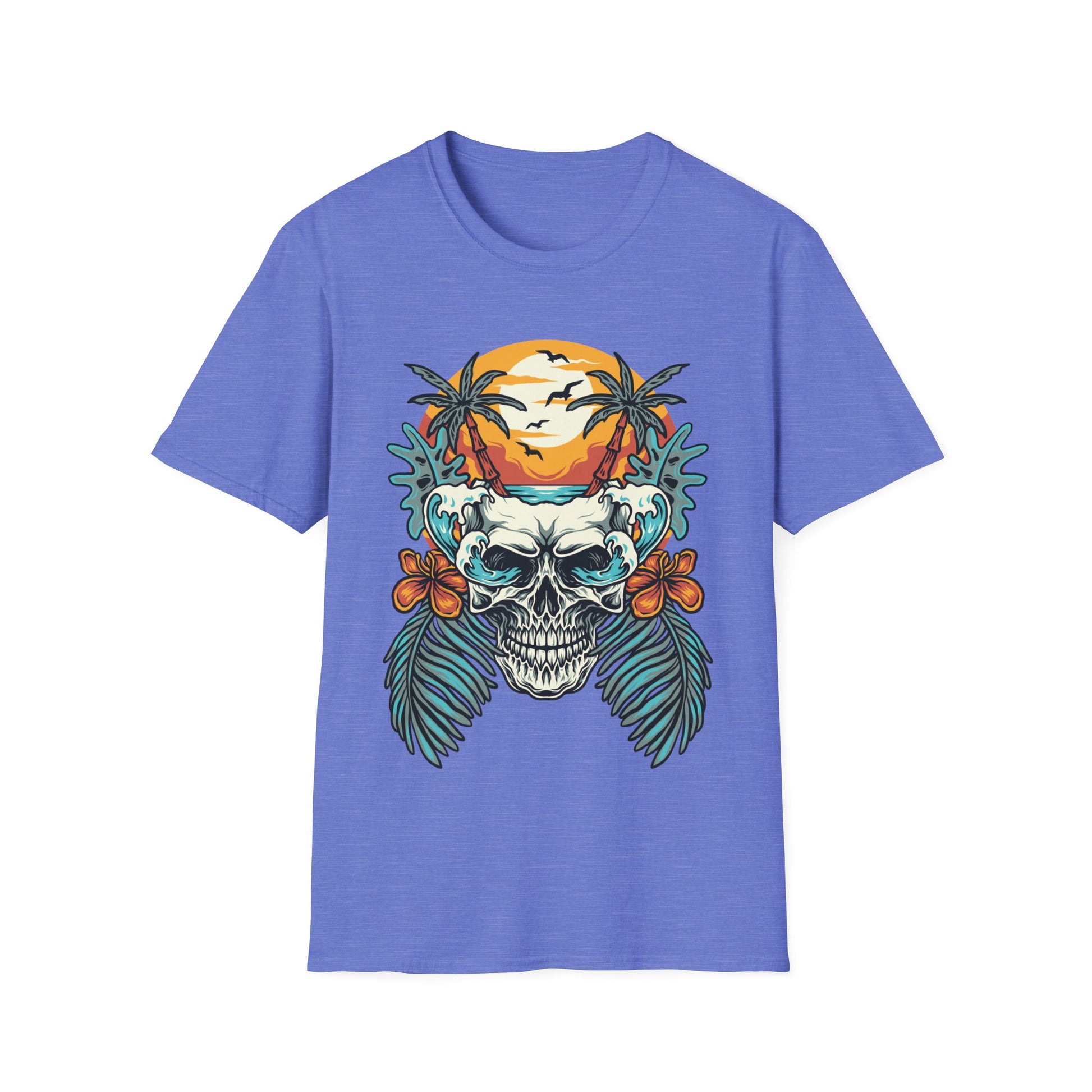 Summer Beach Skull - Unisex Softstyle T-Shirt - OCDandApparel