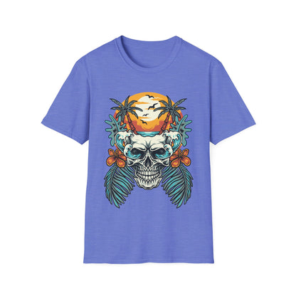 Summer Beach Skull - Unisex Softstyle T-Shirt - OCDandApparel
