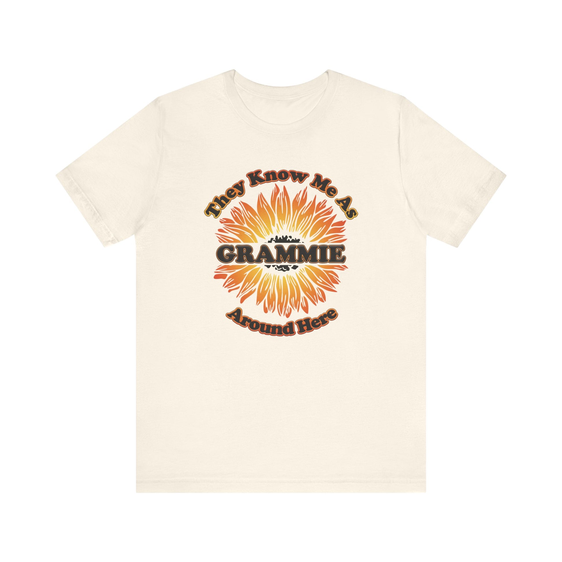 They Know Me As Grammie Around Here Sunflower - Unisex Jersey Short Sleeve Tee - OCDandApparel