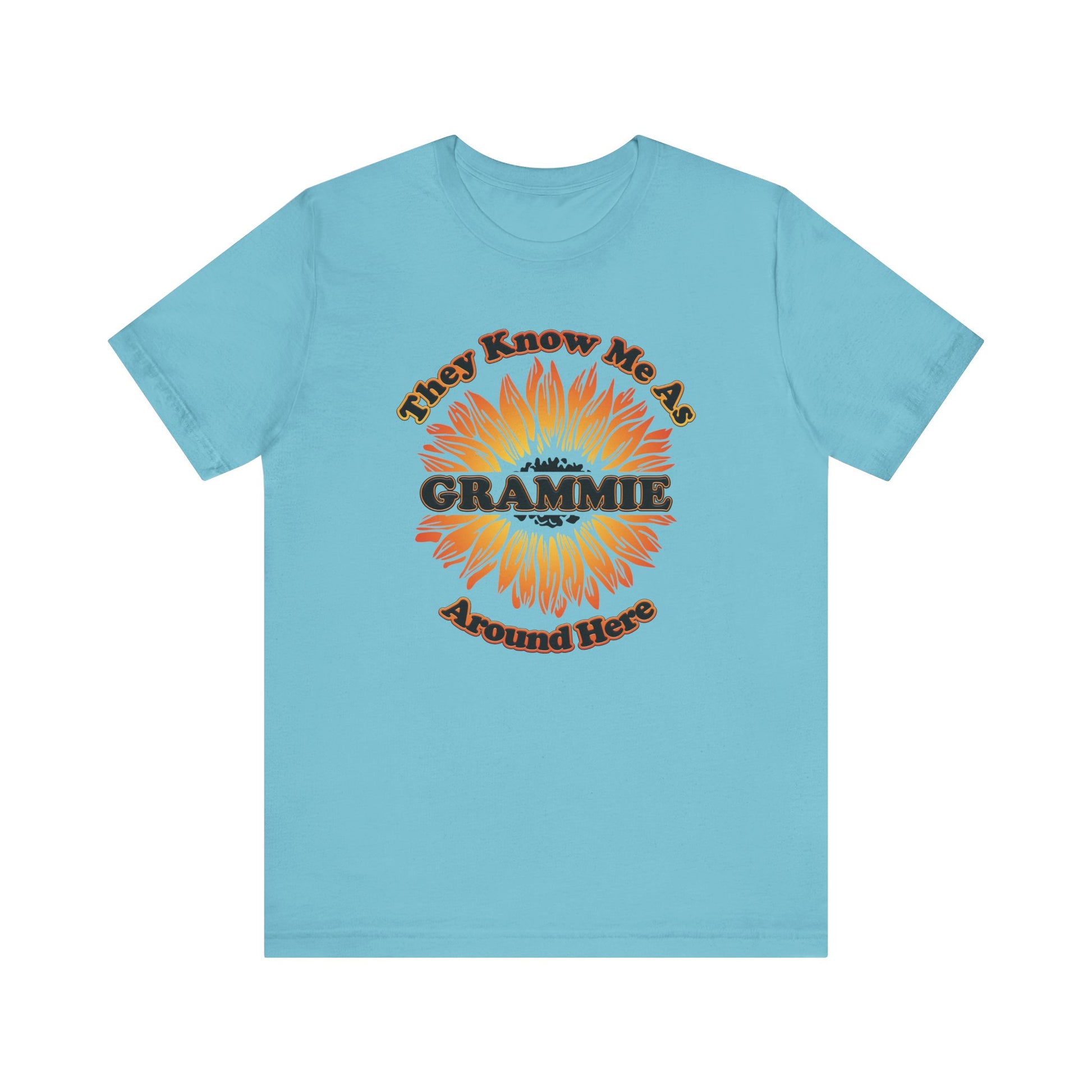 They Know Me As Grammie Around Here Sunflower - Unisex Jersey Short Sleeve Tee - OCDandApparel