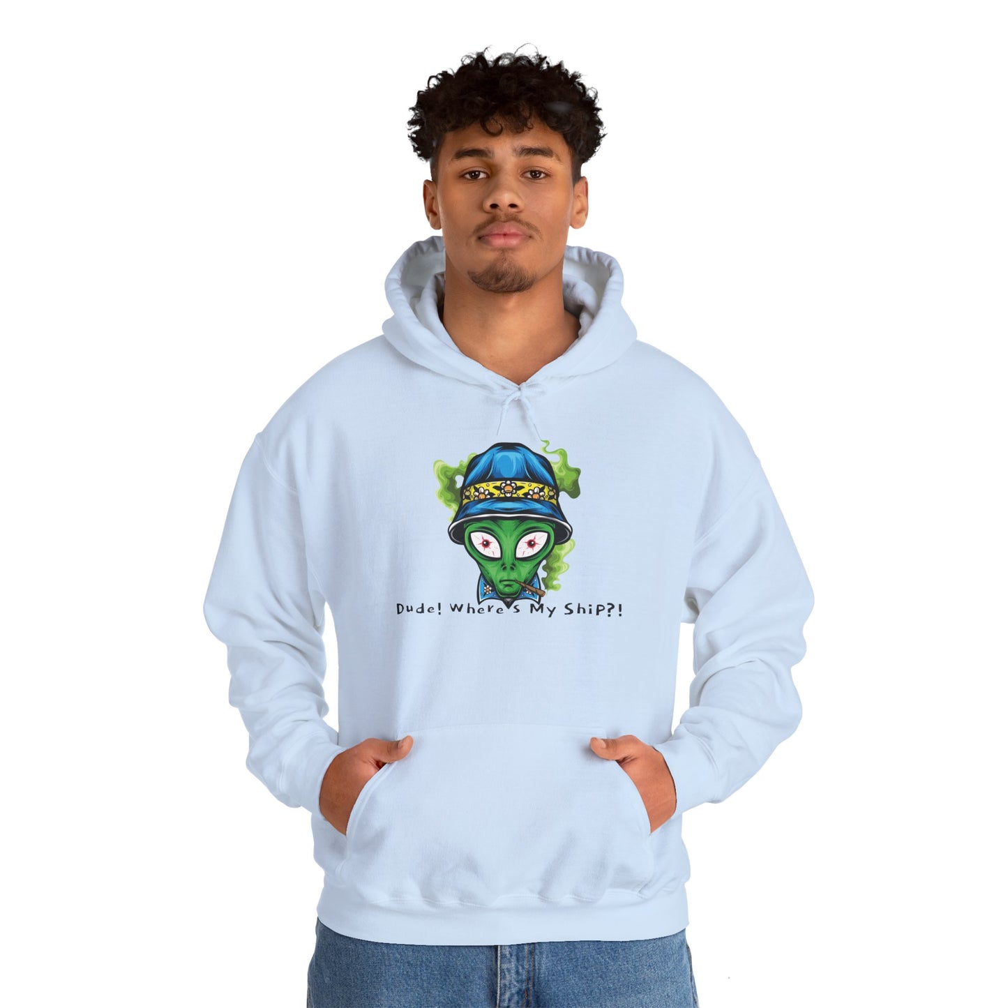 Smokin Alien - Dude, Where's My Ship? - Unisex Heavy Blend™ Hooded Sweatshirt - OCDandApparel