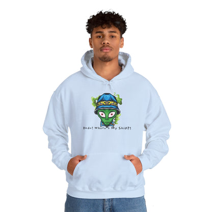 Smokin Alien - Dude, Where's My Ship? - Unisex Heavy Blend™ Hooded Sweatshirt - OCDandApparel