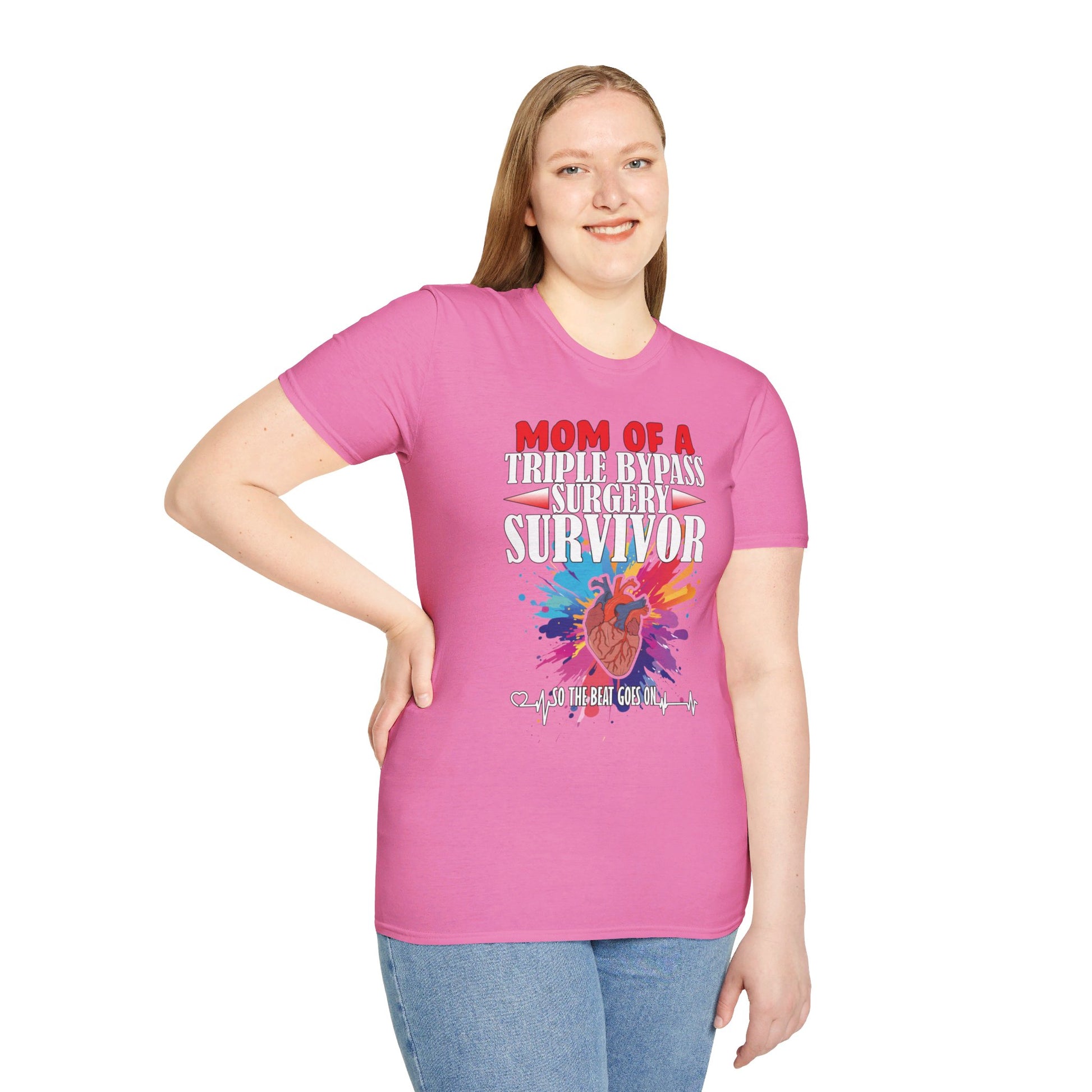 Mom of a Triple Bypass Surgery Survivor - Unisex Softstyle T-Shirt - OCDandApparel