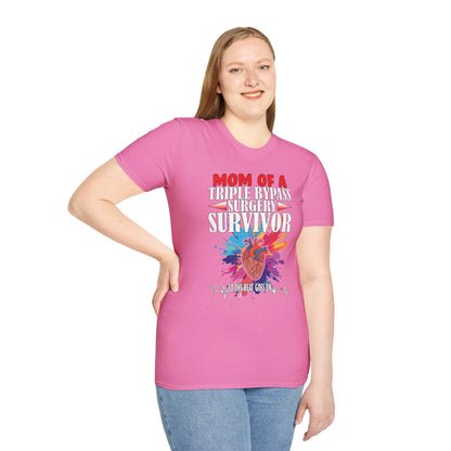 Mom of a Triple Bypass Surgery Survivor - Unisex Softstyle T-Shirt - OCDandApparel