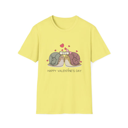 Happy Valentines Day Snail - Unisex Softstyle T-Shirt - OCDandApparel