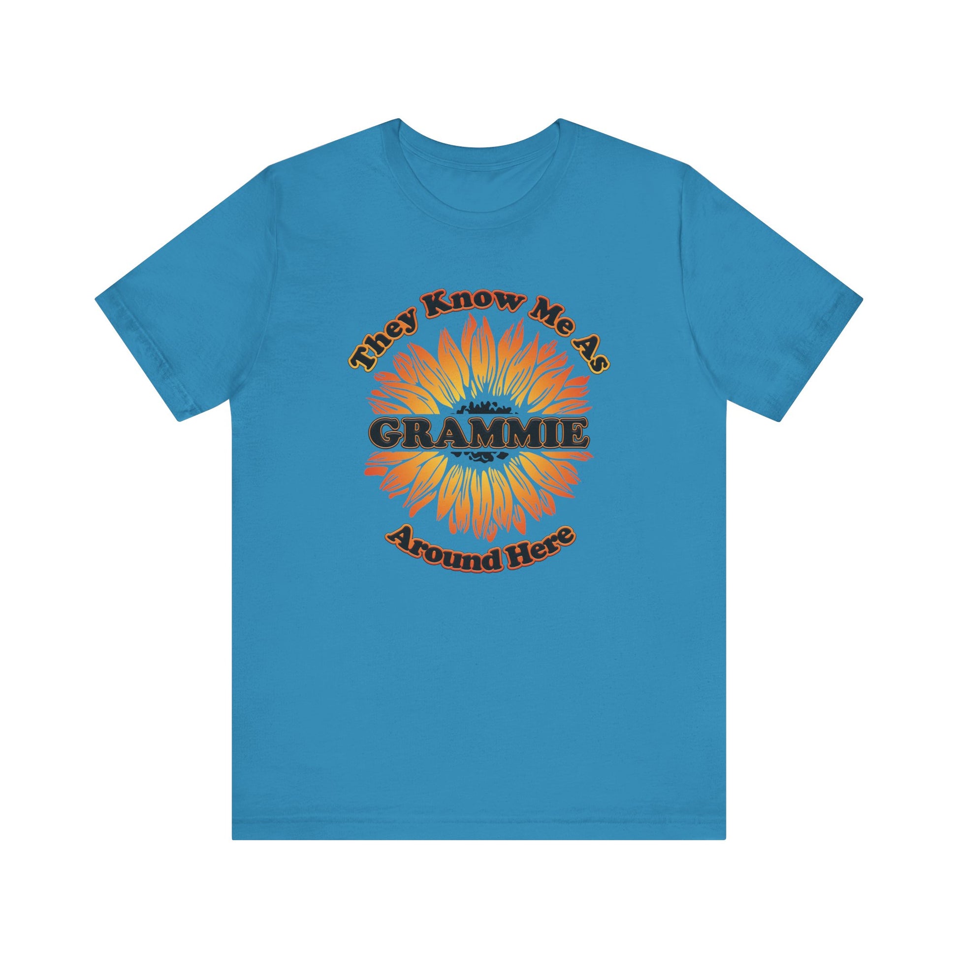 They Know Me As Grammie Around Here Sunflower - Unisex Jersey Short Sleeve Tee - OCDandApparel