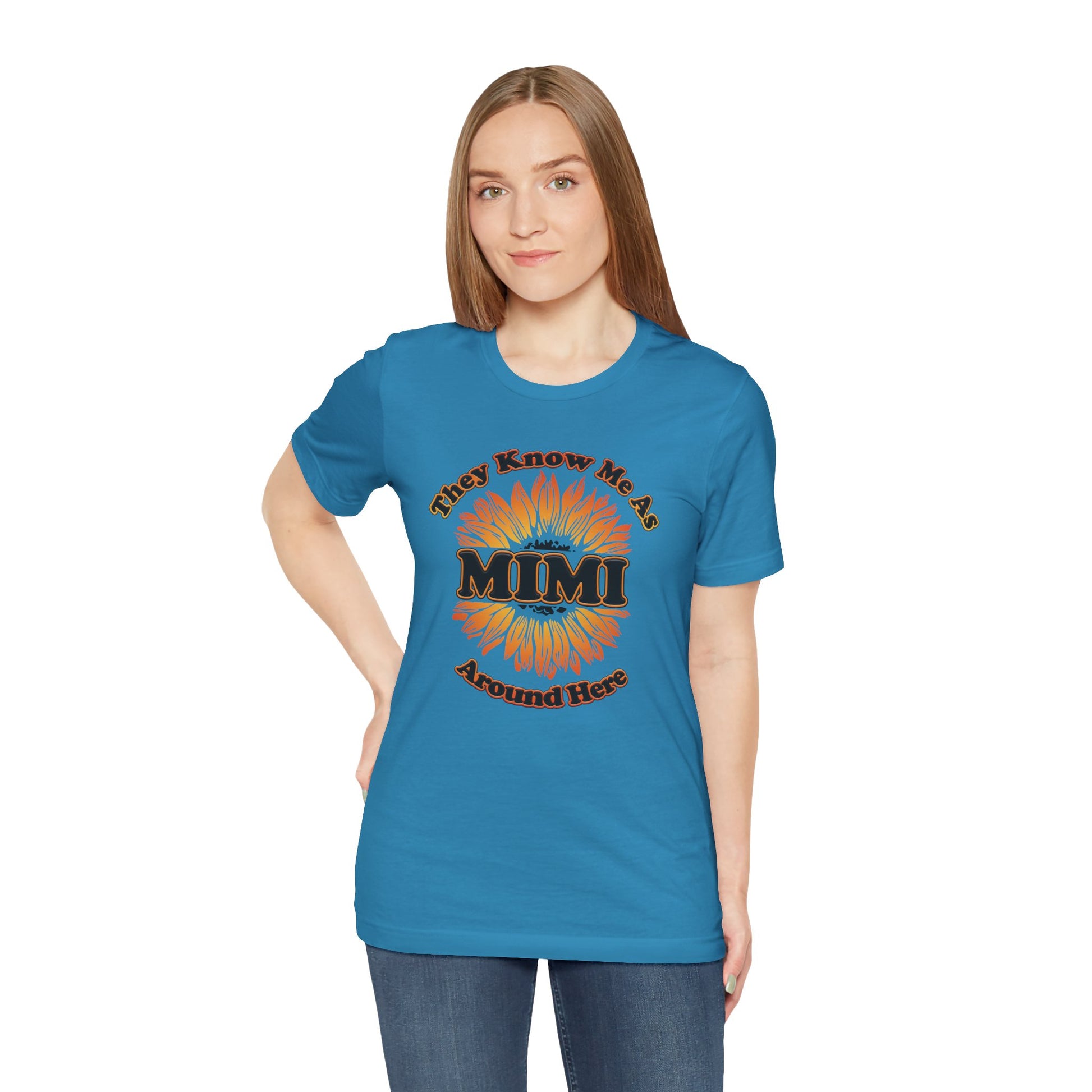 They Know Me As MIMI Around Here Sunflower - Unisex Jersey Short Sleeve Tee - OCDandApparel