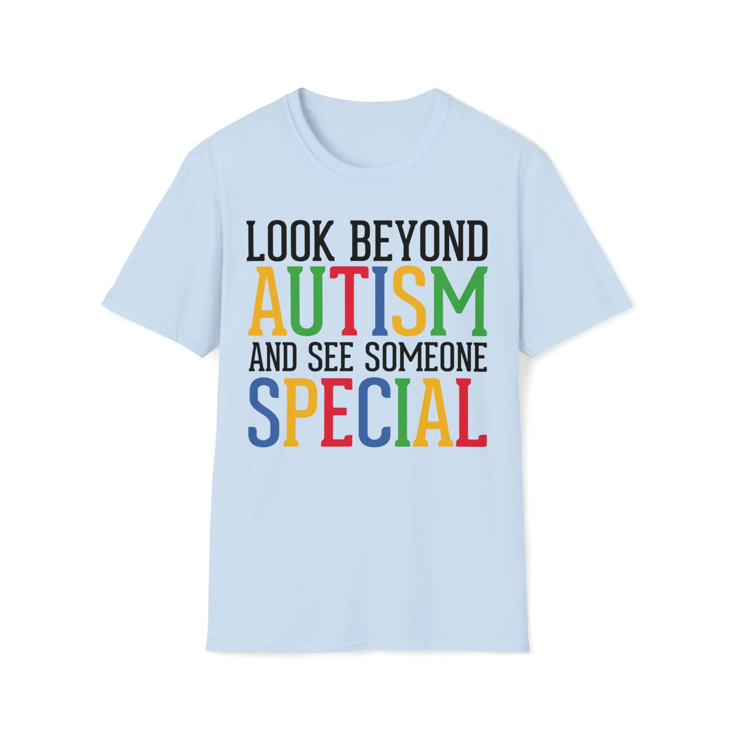 Look Beyond Autism - Unisex Softstyle T-Shirt - OCDandApparel