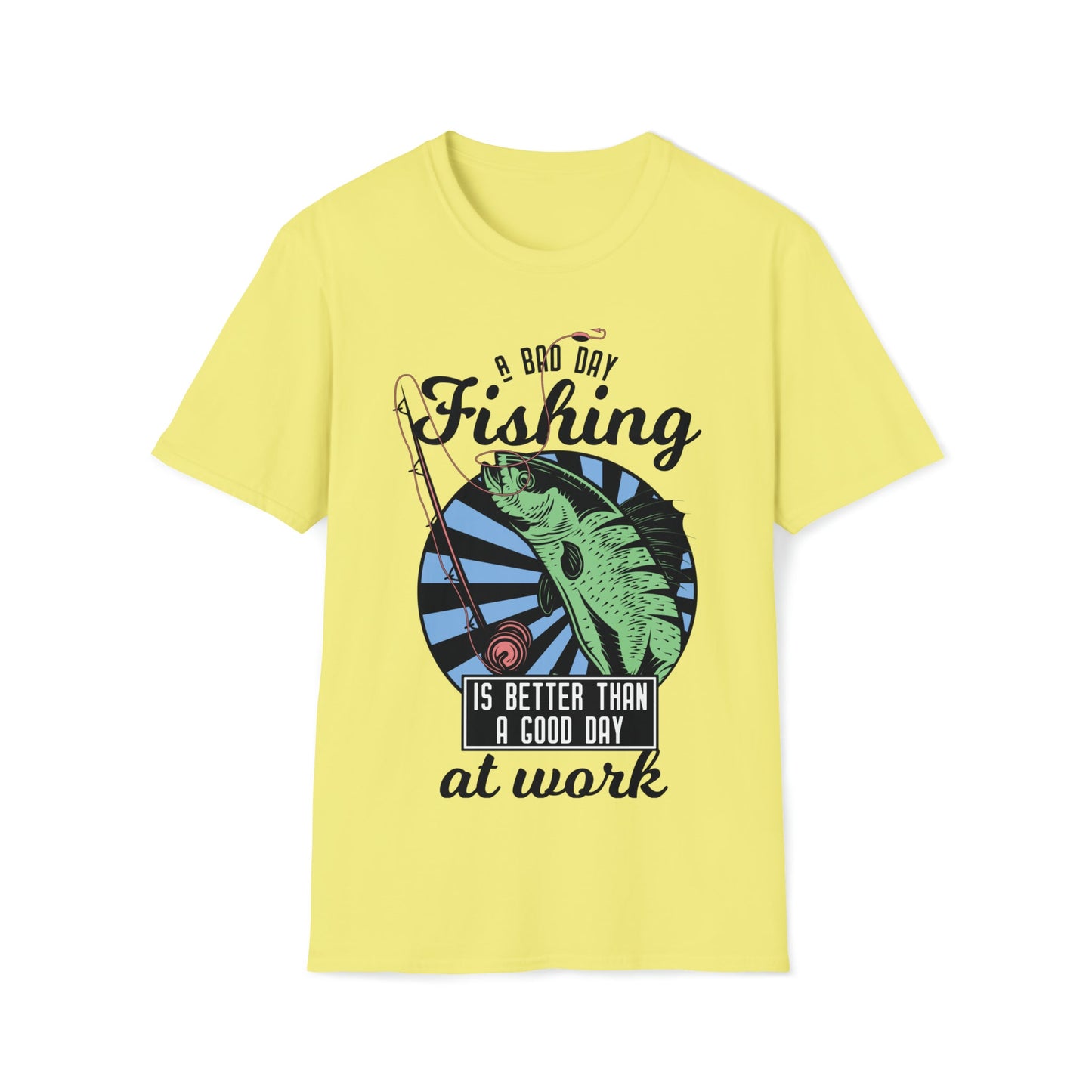 A Bad Day Fishing - Unisex Softstyle T-Shirt - Ohio Custom Designs & Apparel LLC