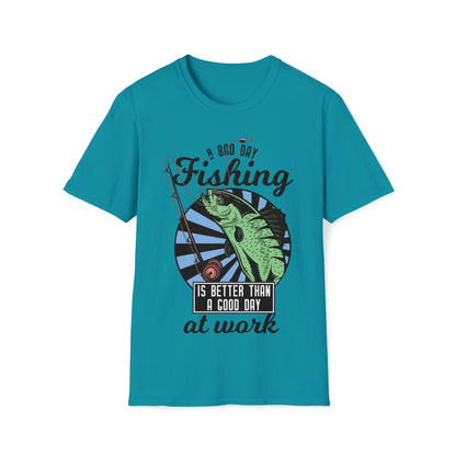 A Bad Day Fishing - Unisex Softstyle T-Shirt - Ohio Custom Designs & Apparel LLC