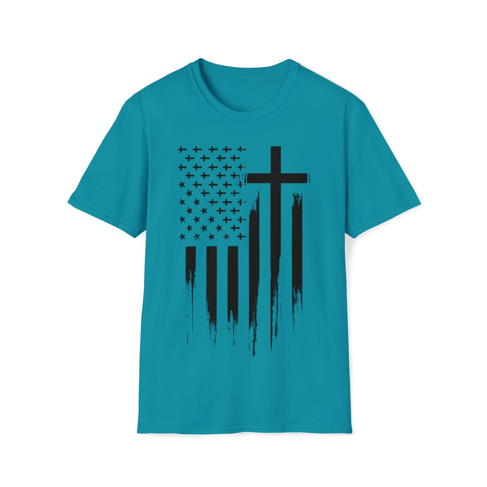 Faith and Freedom Flag - Unisex Softstyle T-Shirt - Ohio Custom Designs & Apparel LLC