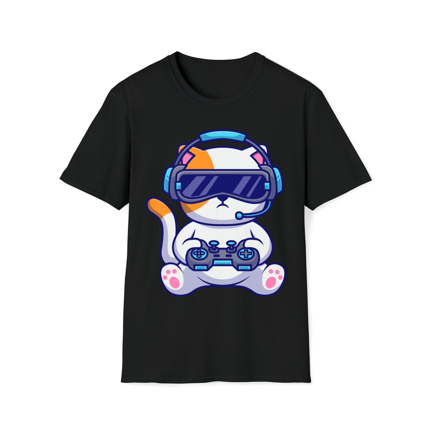 Gamer Kitty - Unisex Softstyle T-Shirt - Ohio Custom Designs & Apparel LLC