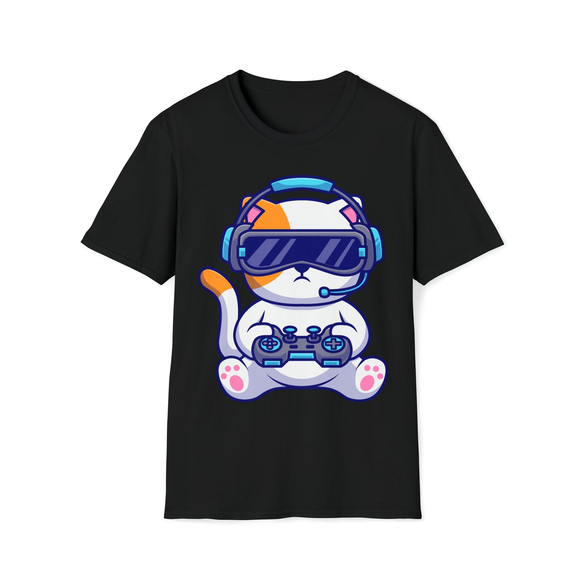 Gamer Kitty - Unisex Softstyle T-Shirt - Ohio Custom Designs & Apparel LLC