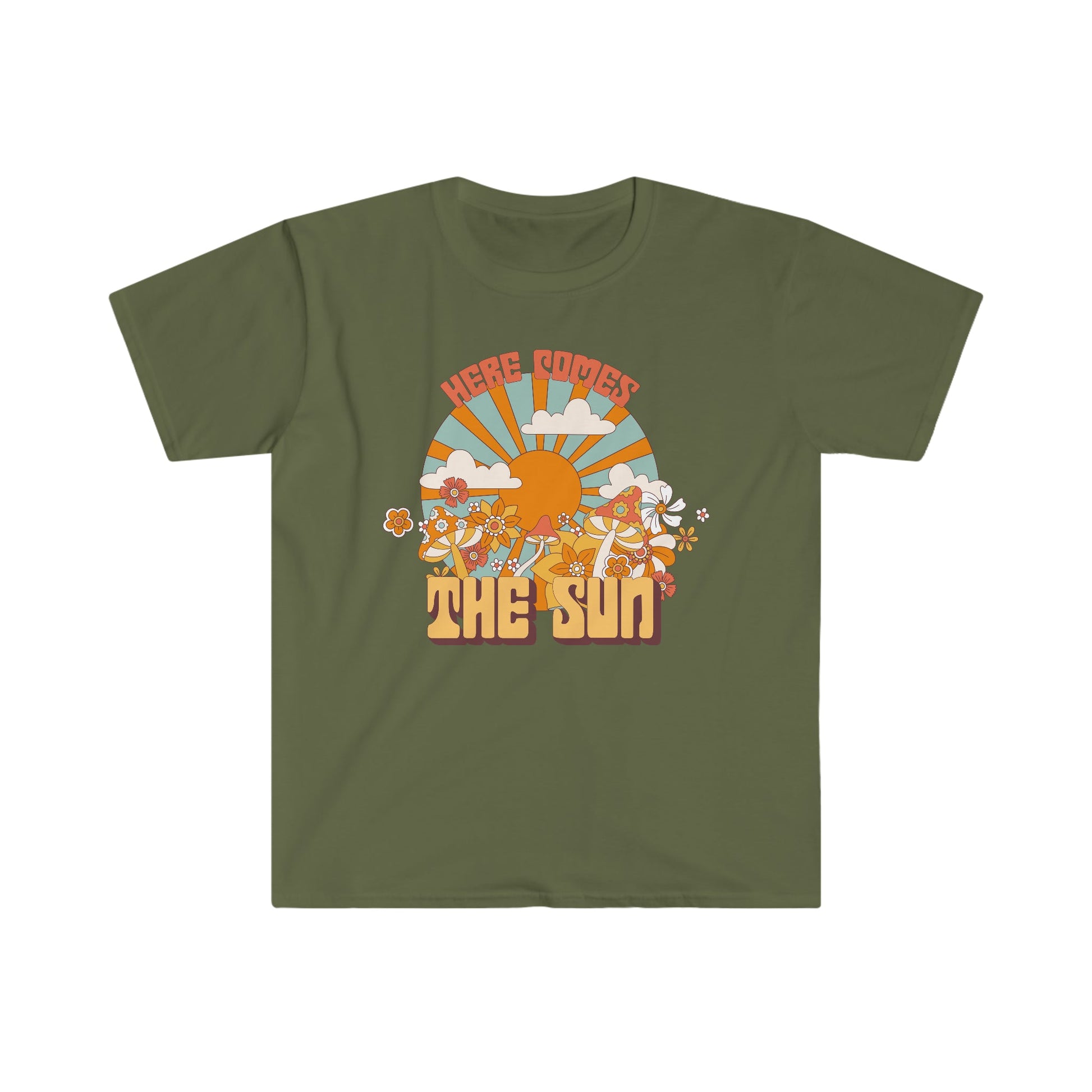 Here Comes The Sun - Unisex Softstyle T-Shirt - Ohio Custom Designs & Apparel LLC