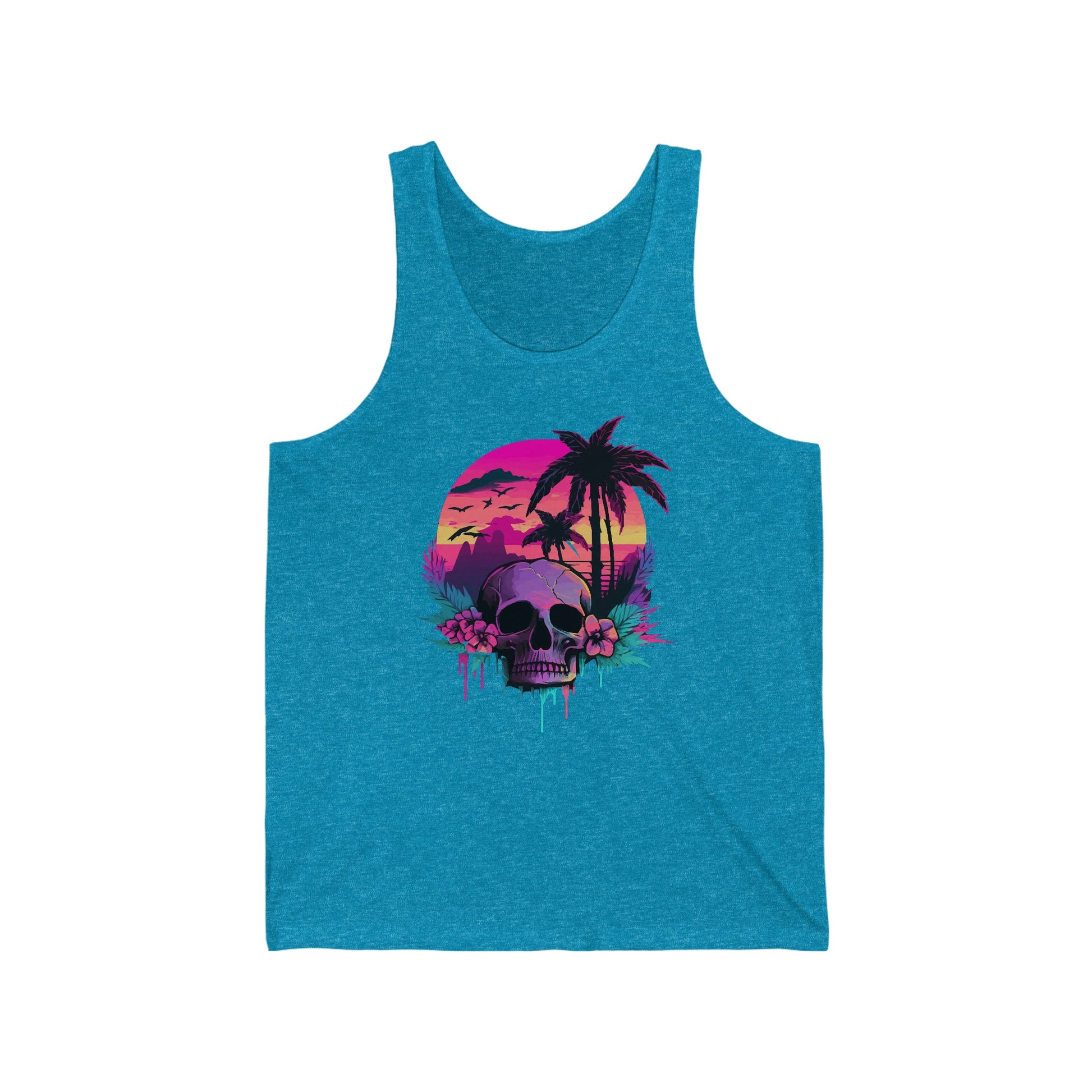 Island Skull - Unisex Jersey Tank - Ohio Custom Designs & Apparel LLC