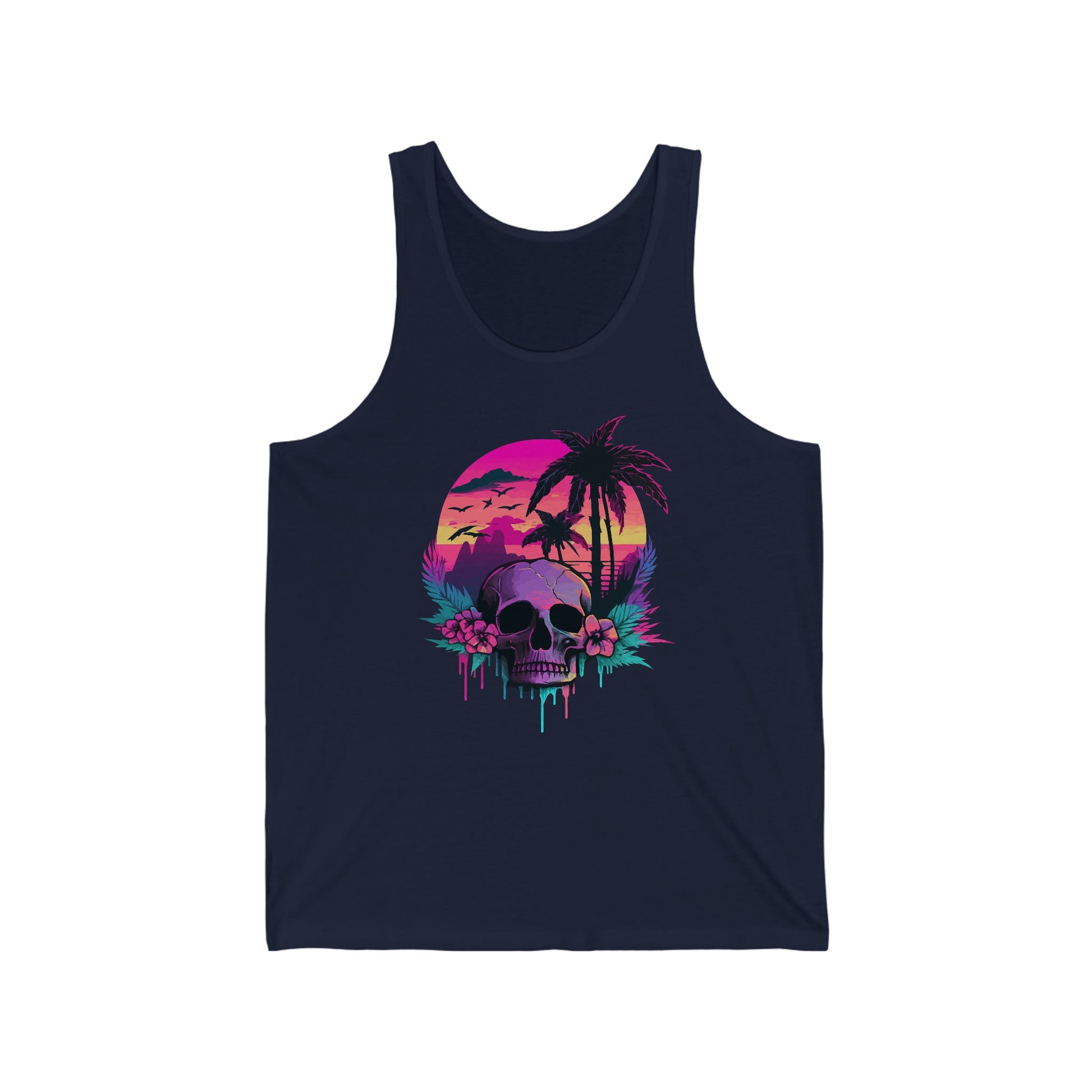 Island Skull - Unisex Jersey Tank - Ohio Custom Designs & Apparel LLC