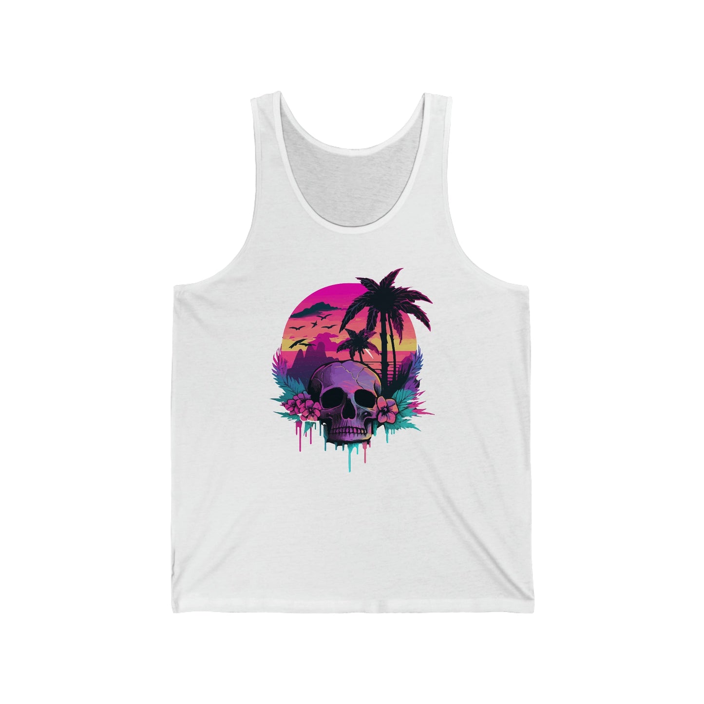 Island Skull - Unisex Jersey Tank - Ohio Custom Designs & Apparel LLC