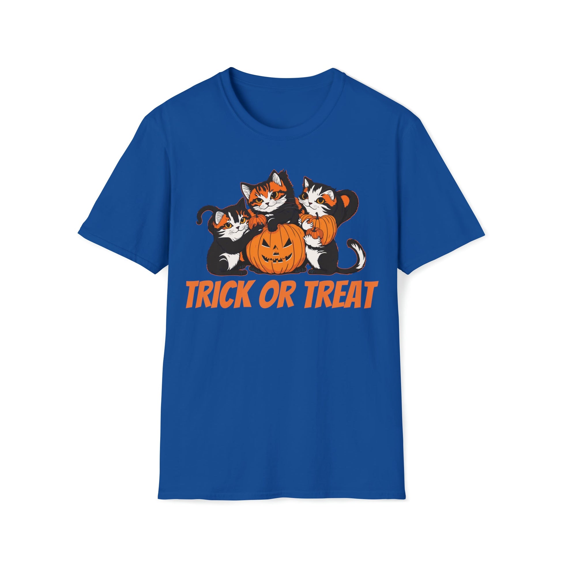 Trick or Treat Kitties - Unisex Softstyle T-Shirt - Ohio Custom Designs & Apparel LLC