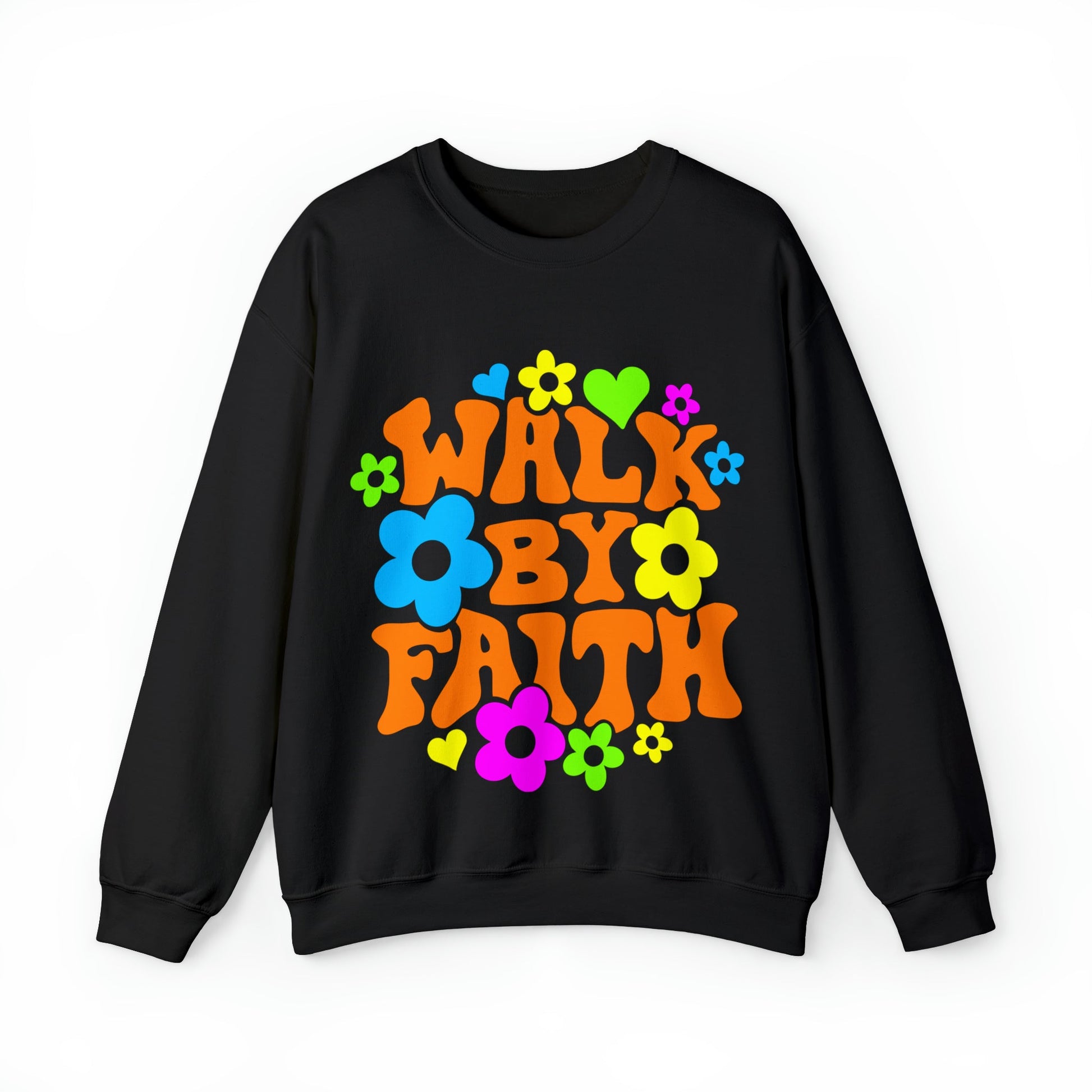 Walk By Faith - Unisex Heavy Blend™ Crewneck Sweatshirt - Ohio Custom Designs & Apparel LLC